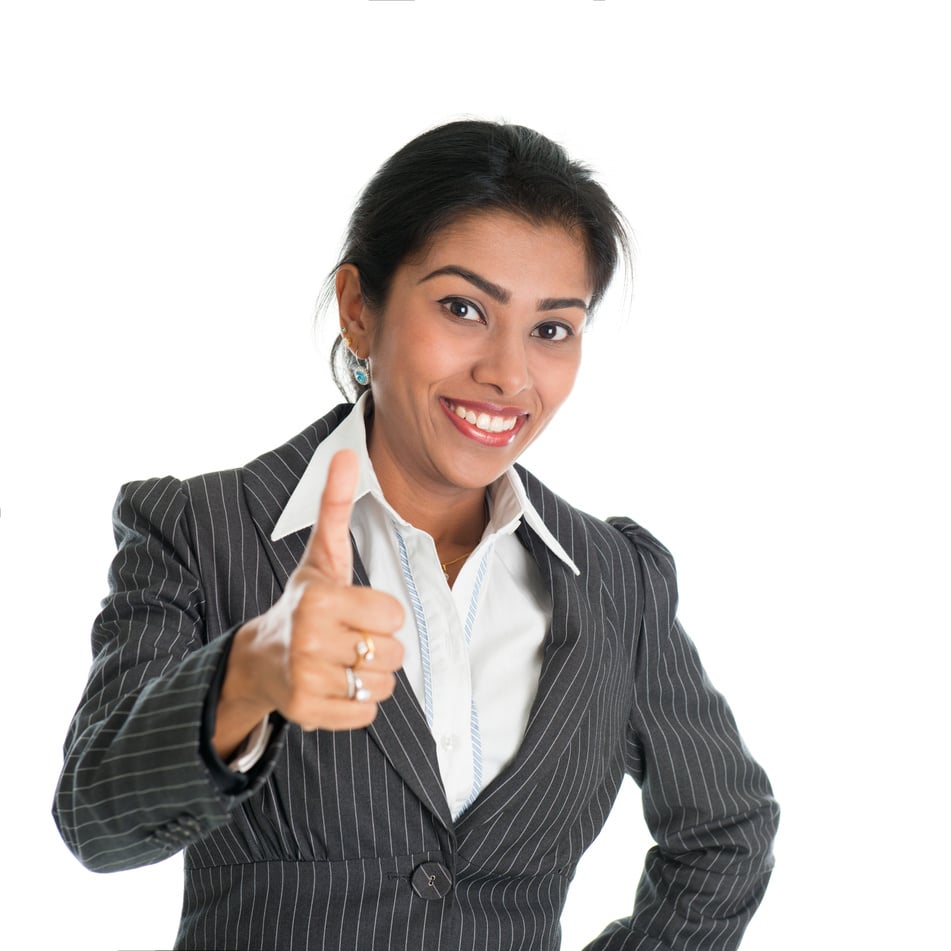 Professional Woman Posing with a Thumb Up